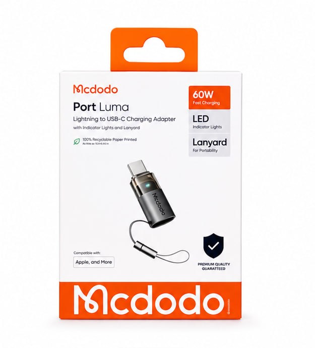 مبدل Lightning به USB-C مک دودو MCDODO Port Luma 60 وات