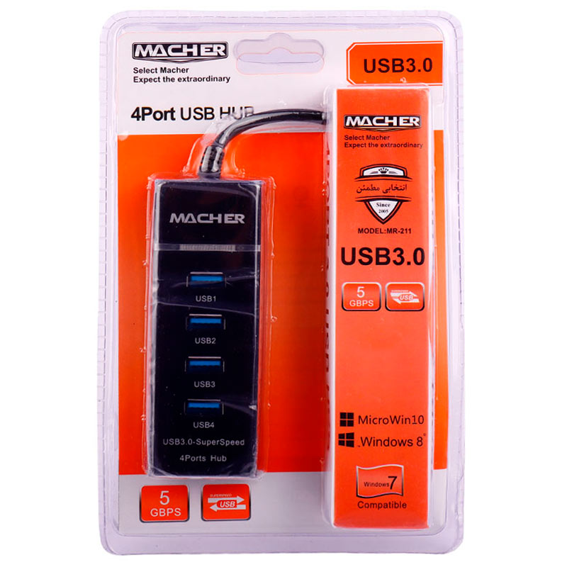 هاب USB 3.0 چهار پورت مچر مدل MR-211